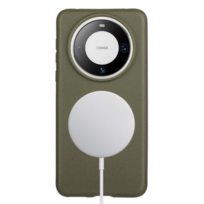 For Huawei Mate 60 Wheat MagSafe Magnetic Straw Material + TPU Phone Case(Army Green) - Huawei Cases by buy2fix | Online Shopping UK | buy2fix