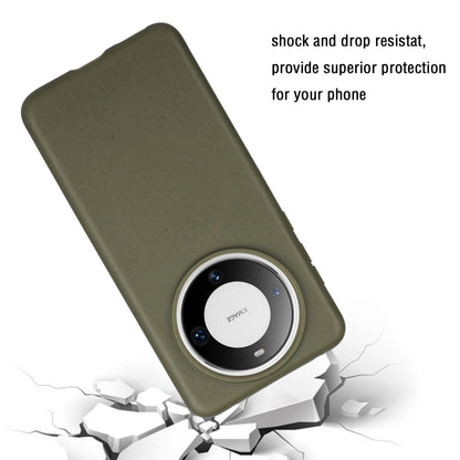 For Huawei Mate 60 Wheat MagSafe Magnetic Straw Material + TPU Phone Case(Army Green) - Huawei Cases by buy2fix | Online Shopping UK | buy2fix