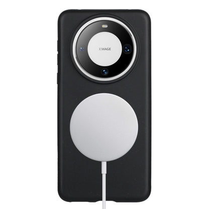 For Huawei Mate 60 Wheat MagSafe Magnetic Straw Material + TPU Phone Case(Black) - Huawei Cases by buy2fix | Online Shopping UK | buy2fix