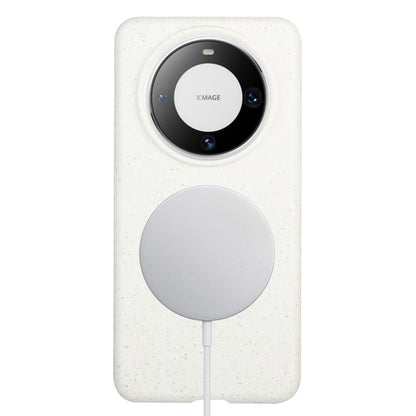 For Huawei Mate 60 Pro Wheat MagSafe Magnetic Straw Material + TPU Phone Case(White) - Huawei Cases by buy2fix | Online Shopping UK | buy2fix