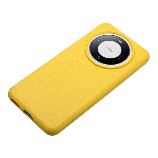 For Huawei Mate 60 Pro Wheat MagSafe Magnetic Straw Material + TPU Phone Case(Yellow) - Huawei Cases by buy2fix | Online Shopping UK | buy2fix