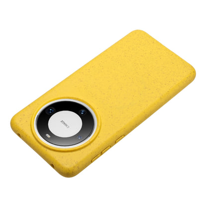 For Huawei Mate 60 Pro Wheat MagSafe Magnetic Straw Material + TPU Phone Case(Yellow) - Huawei Cases by buy2fix | Online Shopping UK | buy2fix
