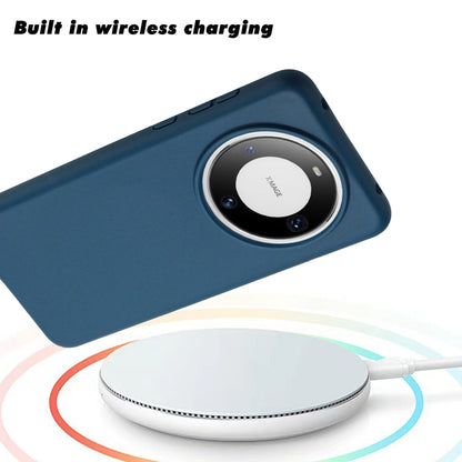 For Huawei Mate 60 Pro Wheat MagSafe Magnetic Straw Material + TPU Phone Case(Blue) - Huawei Cases by buy2fix | Online Shopping UK | buy2fix