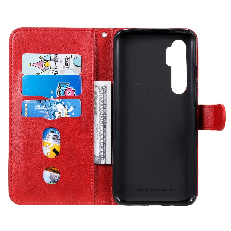 For Xiaomi Mi Note 10 Lite Fashion Calf Texture Zipper Horizontal Flip Leather Case with Stand & Card Slots & Wallet Function(Red) - Xiaomi Cases by buy2fix | Online Shopping UK | buy2fix