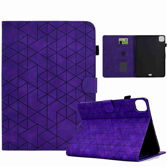 For iPad Pro 11 2020&2018 / Air 10.9 Rhombus TPU Smart Leather Tablet Case(Purple)