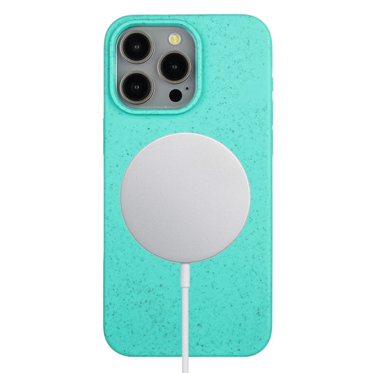 For iPhone 15 Pro Wheat MagSafe Magnetic Straw Material + TPU Phone Case(Green) - iPhone 15 Pro Cases by buy2fix | Online Shopping UK | buy2fix