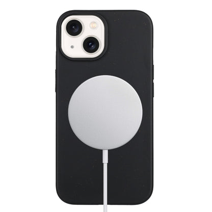 For iPhone 14 Wheat MagSafe Magnetic Straw Material + TPU Phone Case(Black) by buy2fix