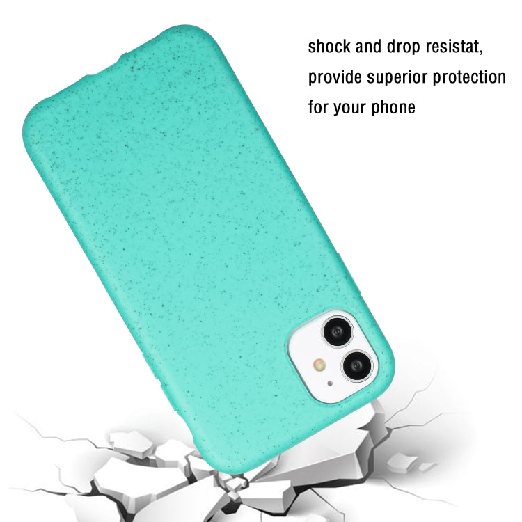For iPhone 12 Wheat MagSafe Magnetic Straw Material + TPU Phone Case(Green) by buy2fix