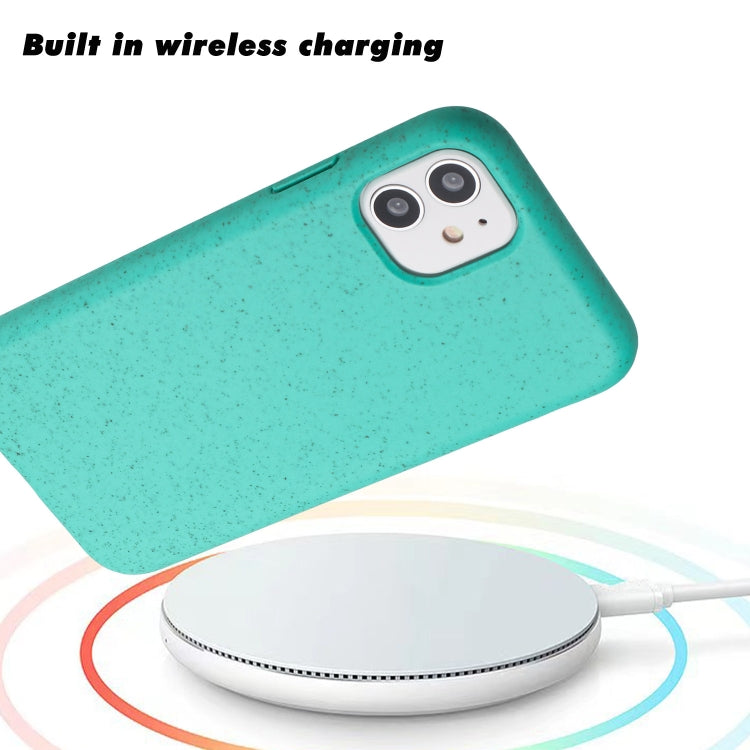 For iPhone 12 Wheat MagSafe Magnetic Straw Material + TPU Phone Case(Green) by buy2fix