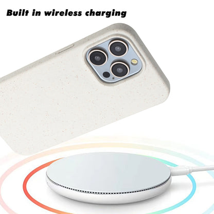 For iPhone 12 Pro Wheat MagSafe Magnetic Straw Material + TPU Phone Case(White) - iPhone 12 / 12 Pro Cases by buy2fix | Online Shopping UK | buy2fix