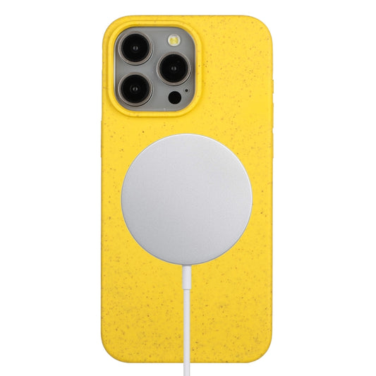 For iPhone 11 Pro Max Wheat MagSafe Magnetic Straw Material + TPU Phone Case(Yellow) - iPhone 11 Pro Max Cases by buy2fix | Online Shopping UK | buy2fix
