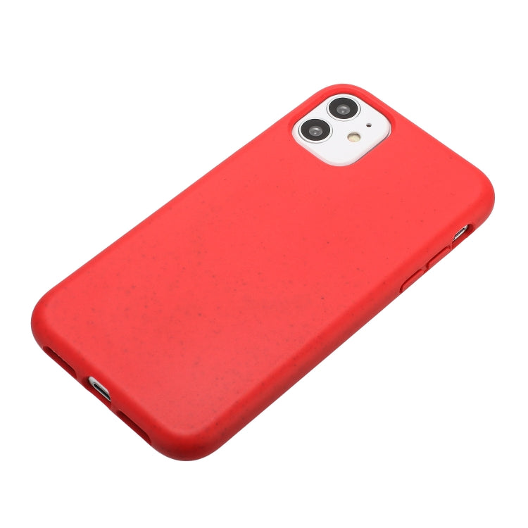 For iPhone 11 Wheat MagSafe Magnetic Straw Material + TPU Phone Case(Red) by buy2fix