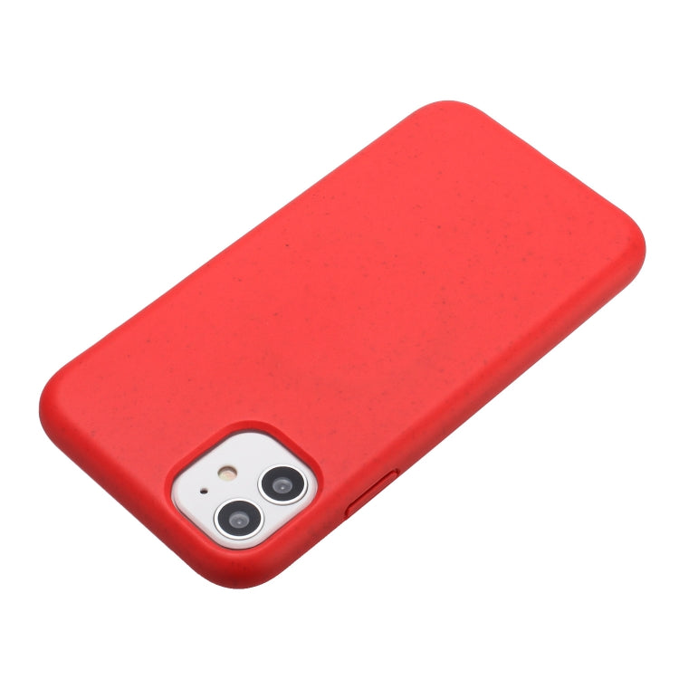 For iPhone 11 Wheat MagSafe Magnetic Straw Material + TPU Phone Case(Red) by buy2fix