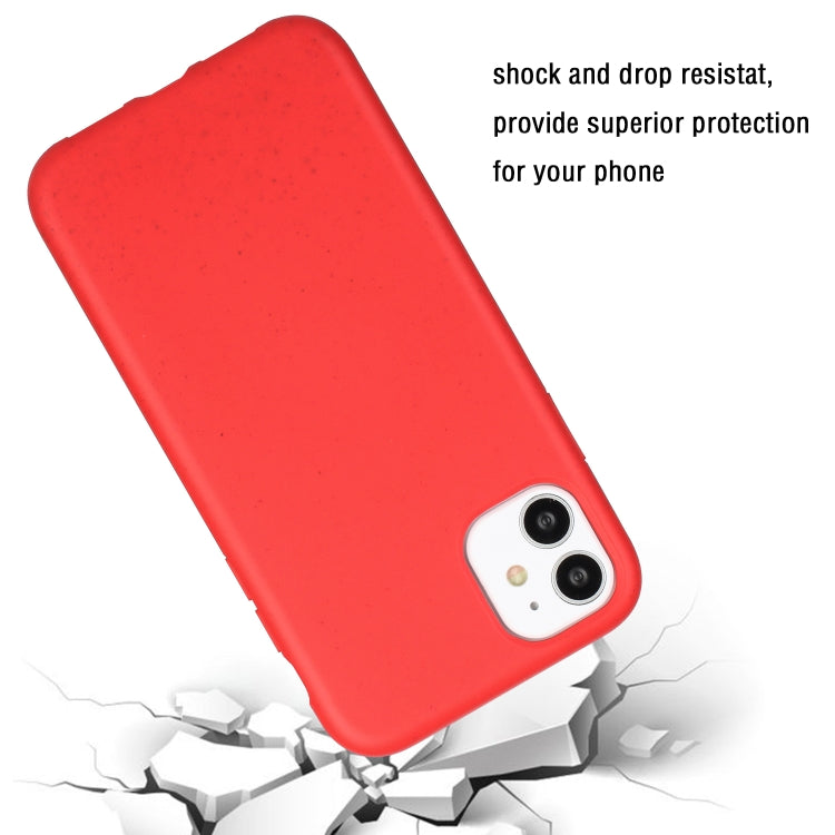 For iPhone 11 Wheat MagSafe Magnetic Straw Material + TPU Phone Case(Red) by buy2fix