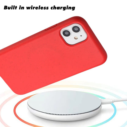 For iPhone 11 Wheat MagSafe Magnetic Straw Material + TPU Phone Case(Red) by buy2fix