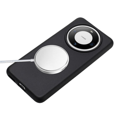 For Huawei Mate 60 Pro Wheat MagSafe Magnetic Straw Material + TPU Phone Case with Lanyard(Black) - Huawei Cases by buy2fix | Online Shopping UK | buy2fix