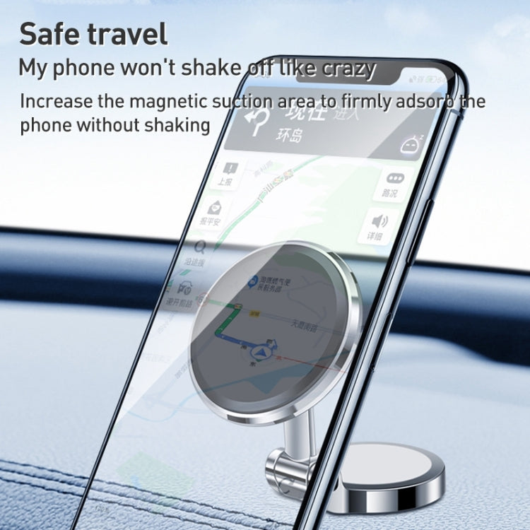 ZF016 Magnetic Alloy Foldable Car Dashboard Phone Holder(Silver) by buy2fix