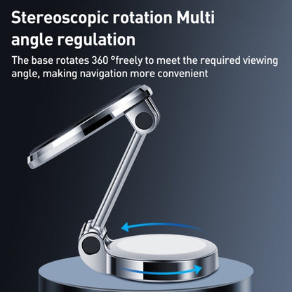 ZF016 Magnetic Alloy Foldable Car Dashboard Phone Holder(Silver) by buy2fix