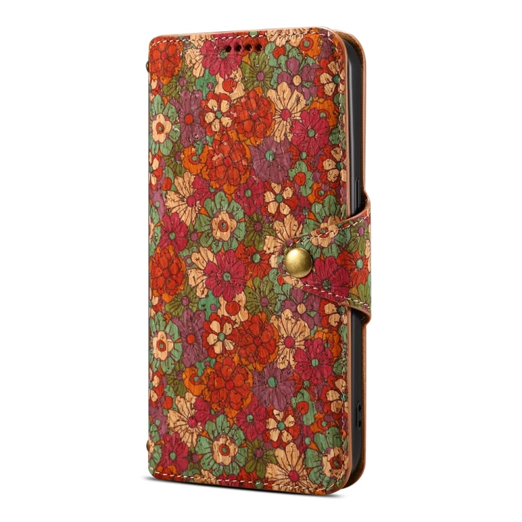 For Samsung Galaxy S23 FE Denior Flower Language Series Cork Fabric Oil Edge Leather Phone Case(Summer) - Galaxy S23 FE 5G Cases by Denior | Online Shopping UK | buy2fix