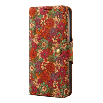 For Samsung Galaxy S23 FE Denior Flower Language Series Cork Fabric Oil Edge Leather Phone Case(Summer) - Galaxy S23 FE 5G Cases by Denior | Online Shopping UK | buy2fix