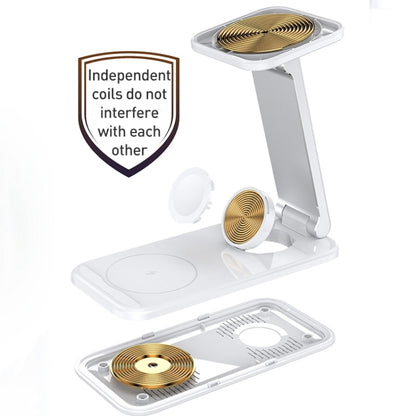 S16 15W 3 in 1 Foldable Wireless Fast Charging Phone Holder(White) by buy2fix