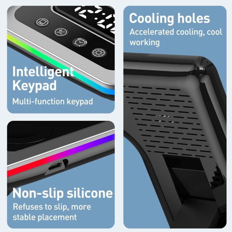 A93 15W 5 in 1 Multifunctional Foldable Wireless Charger Desktop Phone Stand(Silver) - Wireless Charger by buy2fix | Online Shopping UK | buy2fix