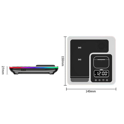 A93 15W 5 in 1 Multifunctional Foldable Wireless Charger Desktop Phone Stand(Silver) - Wireless Charger by buy2fix | Online Shopping UK | buy2fix