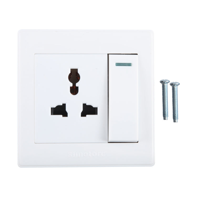185-265V Multifunctional Wall Switch 86mm with Three-hole Power Socket -  by buy2fix | Online Shopping UK | buy2fix