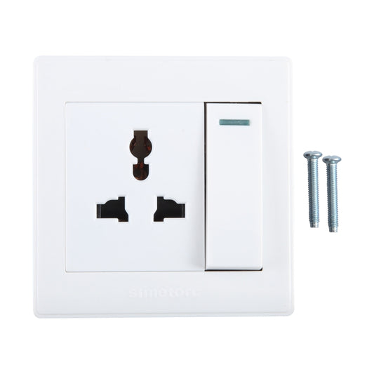 185-265V Multifunctional Wall Switch 86mm with Three-hole Power Socket -  by buy2fix | Online Shopping UK | buy2fix