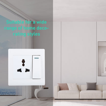 185-265V Multifunctional Wall Switch 86mm with Three-hole Power Socket -  by buy2fix | Online Shopping UK | buy2fix