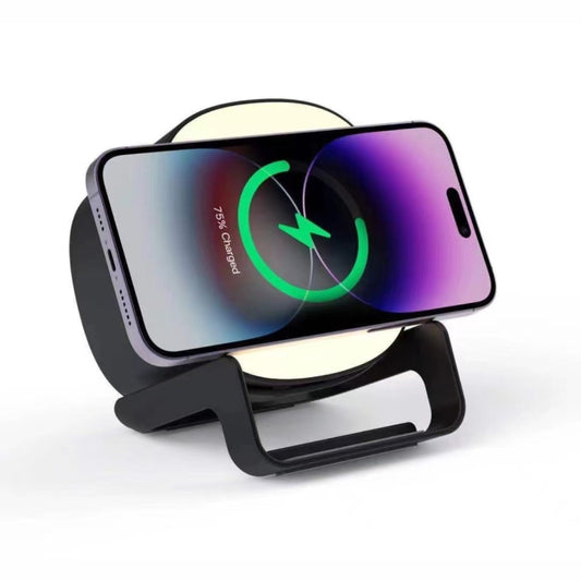 L28 4 in 1 15W Wireless Charging Atmosphere Night Light Bluetooth Speaker(Black) - Mini Speaker by buy2fix | Online Shopping UK | buy2fix