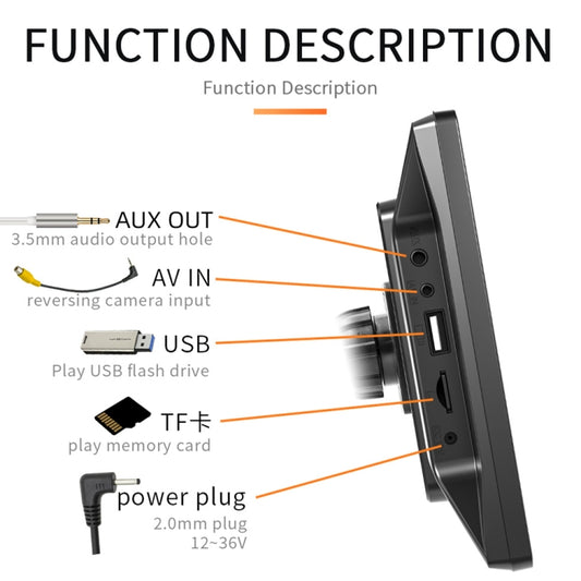 B5305 9 inch Portable Car MP5 Player Support CarPlay / Android Auto(Black) - Car MP3 & MP4 & MP5 by buy2fix | Online Shopping UK | buy2fix