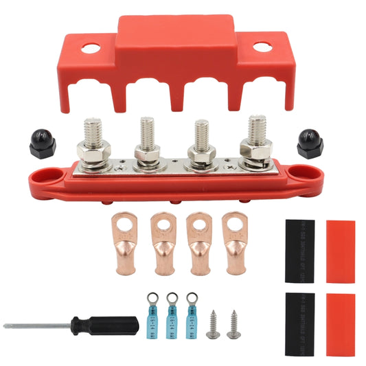 CP-4016 M10+M8 Power Distribution Block Terminal Studs with Terminals(Red) - Booster Cable & Clip by buy2fix | Online Shopping UK | buy2fix