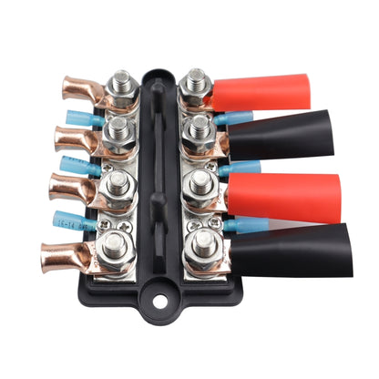 CP-4063 Double Row M10 Power Distribution Block Terminal Studs with Terminals(Black) - Booster Cable & Clip by buy2fix | Online Shopping UK | buy2fix