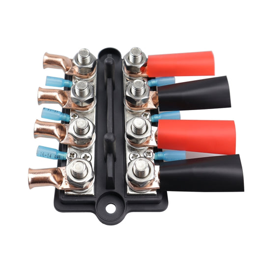 CP-4063 Double Row M10 Power Distribution Block Terminal Studs with Terminals(Black) - Booster Cable & Clip by buy2fix | Online Shopping UK | buy2fix
