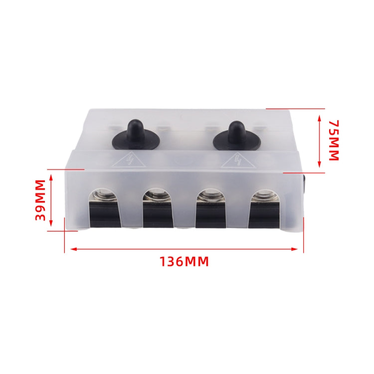 CP-4063 Double Row M10 Power Distribution Block Terminal Studs with Terminals(Black) - Booster Cable & Clip by buy2fix | Online Shopping UK | buy2fix