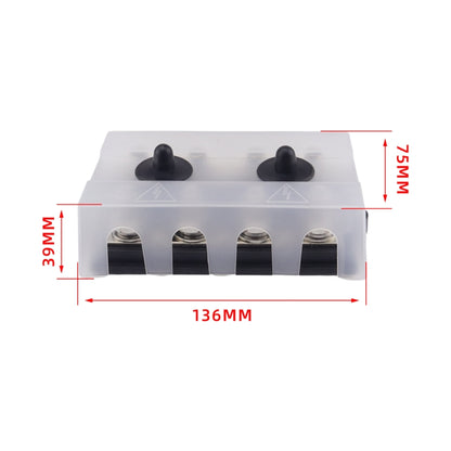 CP-4063 Double Row M10 Power Distribution Block Terminal Studs with Terminals(Black) - Booster Cable & Clip by buy2fix | Online Shopping UK | buy2fix