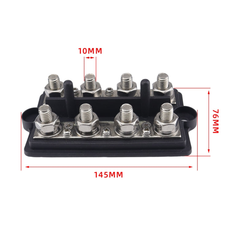 CP-4063 Double Row M10 Power Distribution Block Terminal Studs with Terminals(Black) - Booster Cable & Clip by buy2fix | Online Shopping UK | buy2fix