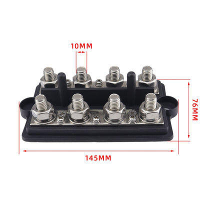 CP-4063 Double Row M10 Power Distribution Block Terminal Studs with Terminals(Black) - Booster Cable & Clip by buy2fix | Online Shopping UK | buy2fix