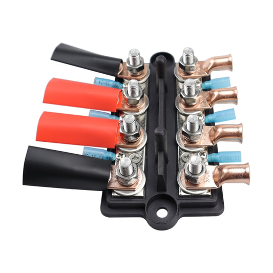 CP-4065 Double Row M8 Power Distribution Block Terminal Studs with Terminals(Black) - Booster Cable & Clip by buy2fix | Online Shopping UK | buy2fix