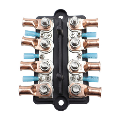 CP-4065 Double Row M8 Power Distribution Block Terminal Studs with Terminals(Black) - Booster Cable & Clip by buy2fix | Online Shopping UK | buy2fix