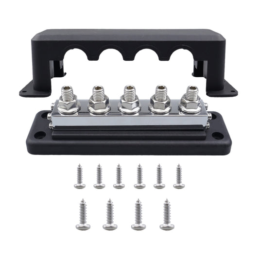 CP-4330-01 600A M10 Power Distribution Block Terminal Studs(Black) - Booster Cable & Clip by buy2fix | Online Shopping UK | buy2fix