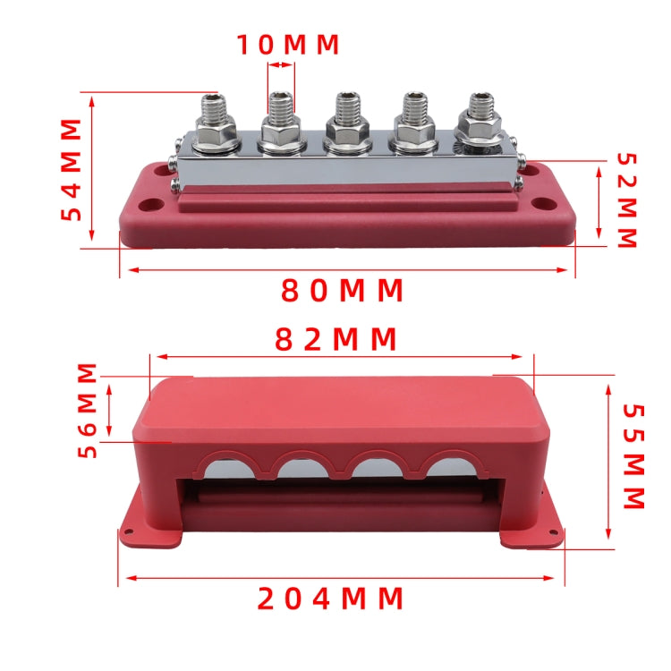 CP-4330-02 600A M10 Power Distribution Block Terminal Studs(Red) - Booster Cable & Clip by buy2fix | Online Shopping UK | buy2fix