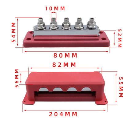CP-4330-02 600A M10 Power Distribution Block Terminal Studs(Red) - Booster Cable & Clip by buy2fix | Online Shopping UK | buy2fix