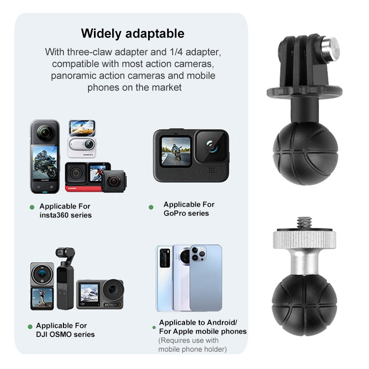 RUIGPRO Crab Clamp Action Camera Bracket 1/4 Ball Head with Phone Clamp by RUIGPRO