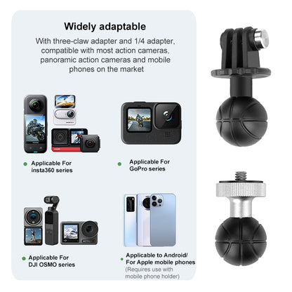 RUIGPRO Crab Clamp Action Camera Bracket 1/4 Ball Head with Phone Clamp by RUIGPRO