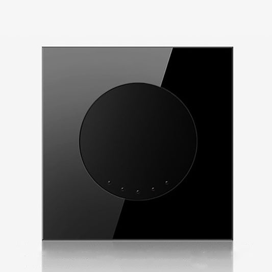 86mm Round LED Tempered Glass Switch Panel, Black Round Glass, Style:One Open Multiple Control -  by buy2fix | Online Shopping UK | buy2fix