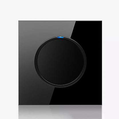 86mm Round LED Tempered Glass Switch Panel, Black Round Glass, Style:One Billing Control -  by buy2fix | Online Shopping UK | buy2fix