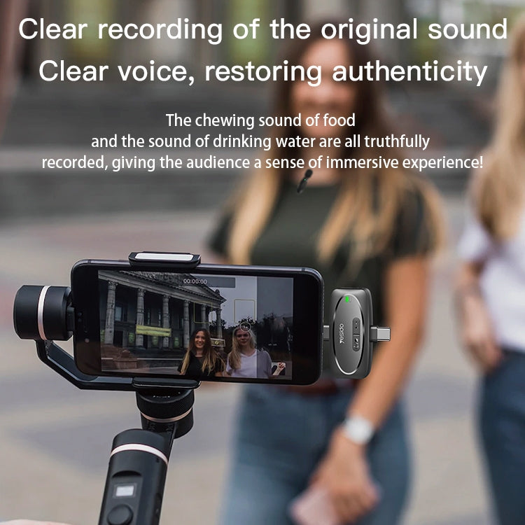 YESIDO KR13 Dual Low-latency Wireless Lavalier Microphone with Type-C Receiver(Black) - Microphone by Yesido | Online Shopping UK | buy2fix