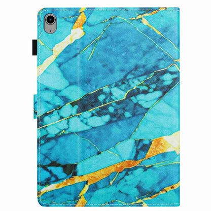 For iPad mini 2024 / mini 6 Marble Pattern Stitching Smart Leather Tablet Case(Gold Blue) - iPad mini 6 Cases by buy2fix | Online Shopping UK | buy2fix